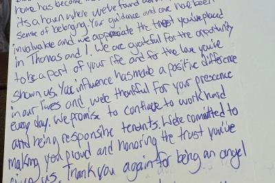 Appreciation from Residents